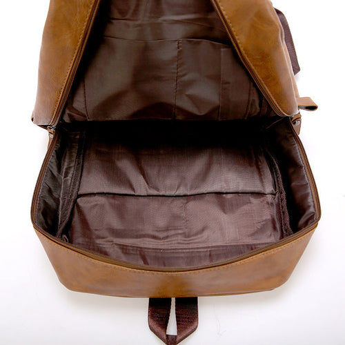 Korean Style Large Capacity Casual Travel Business Backpack Men's PU